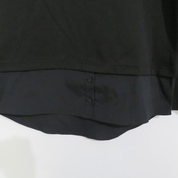 Athleta Womens Sz S Black Gallery Top Layered Style Blouse Layered Sweater - Picture 4 of 5